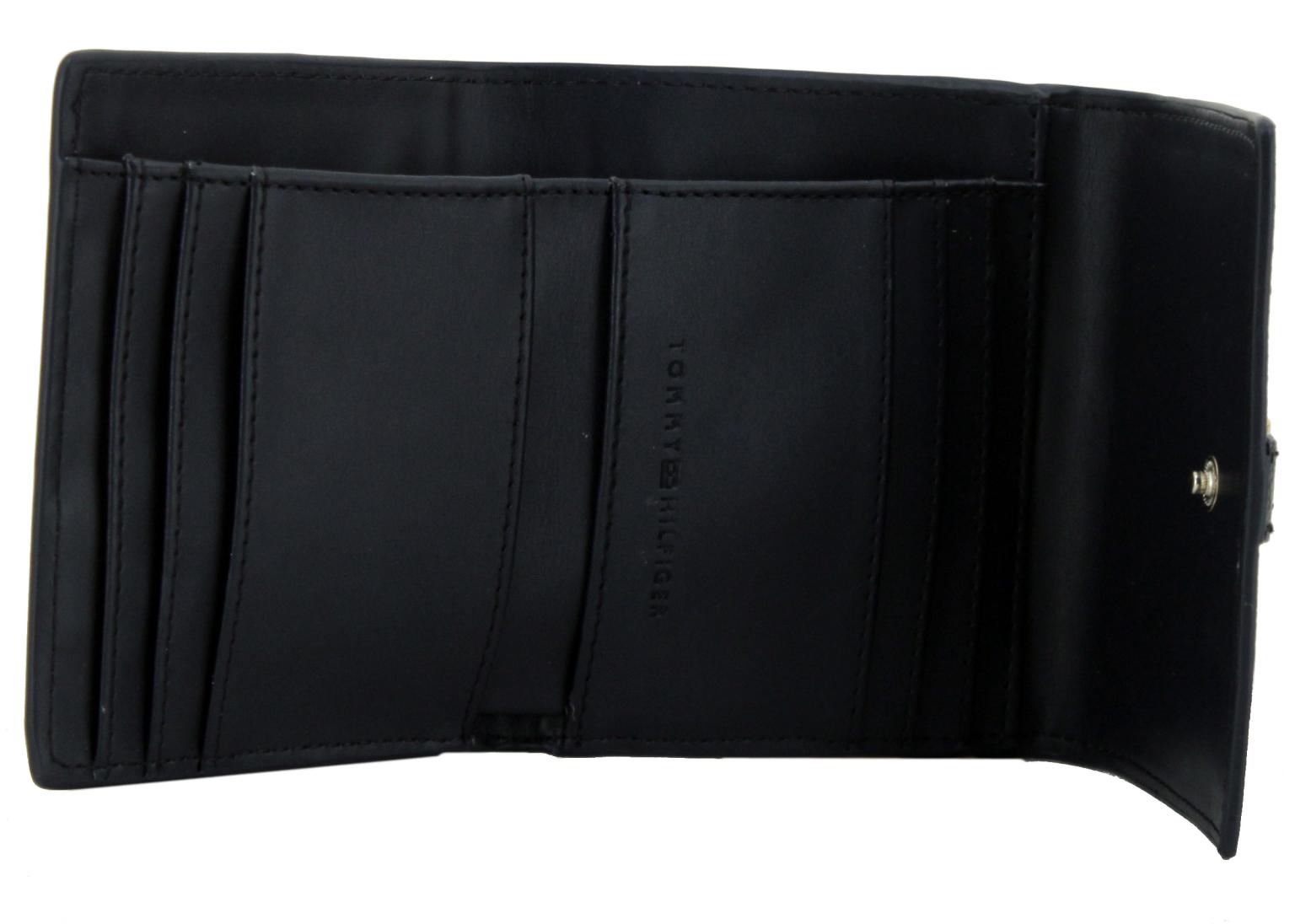 TH Plush Small Flap Wallet Black Damenbörse Tommy Hilfiger schwarz klappbar