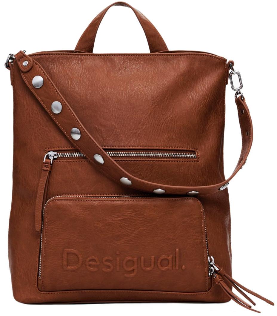 Tagesrucksack Desigual braun Logo Pretoria Nieten