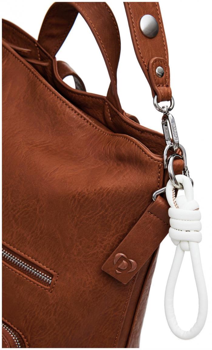 Tagesrucksack Desigual braun Logo Pretoria Nieten