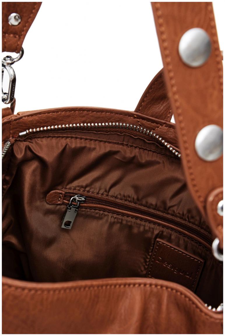 Tagesrucksack Desigual braun Logo Pretoria Nieten
