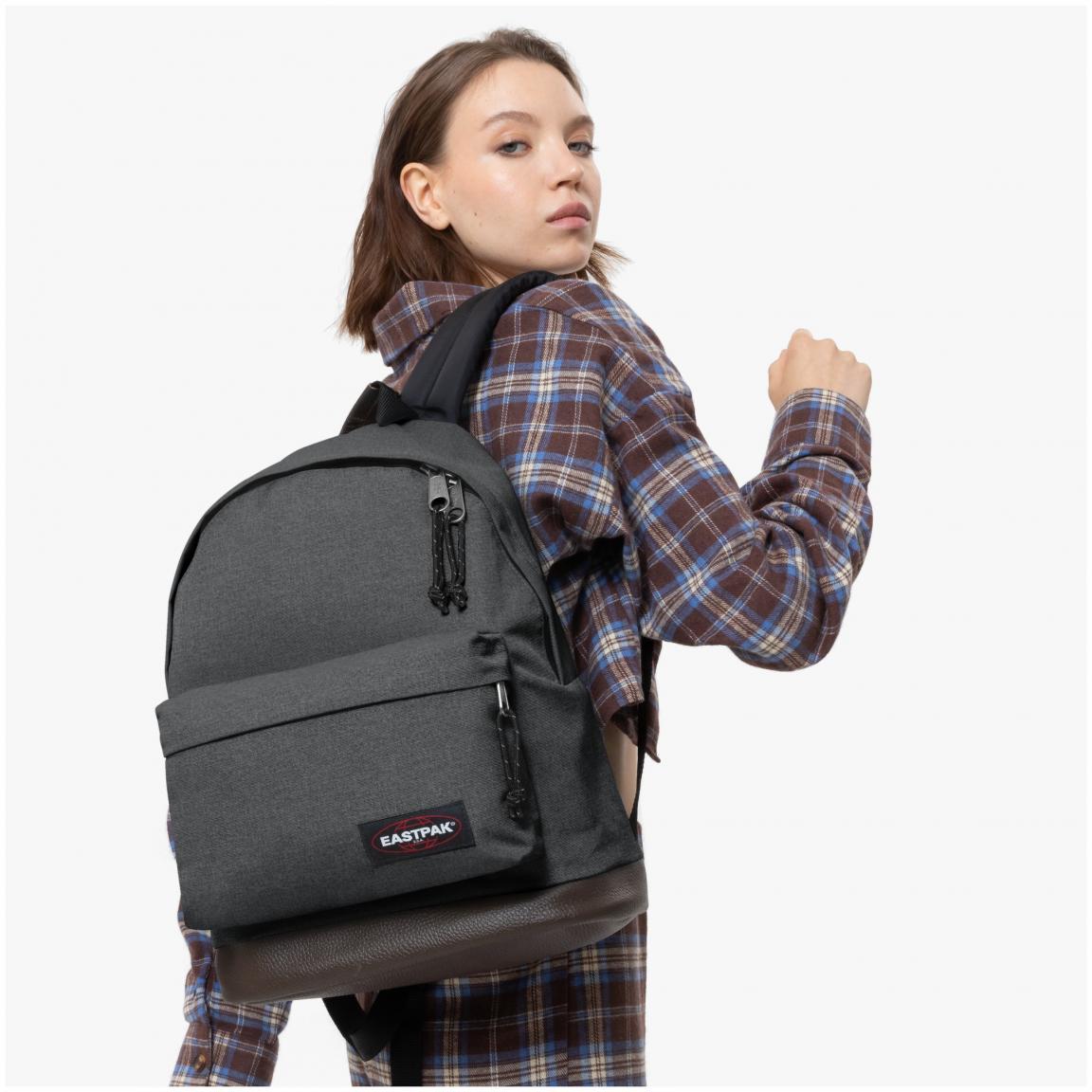 Tagesrucksack Eastpak Wyoming Lederboden grau meliert Black Denim