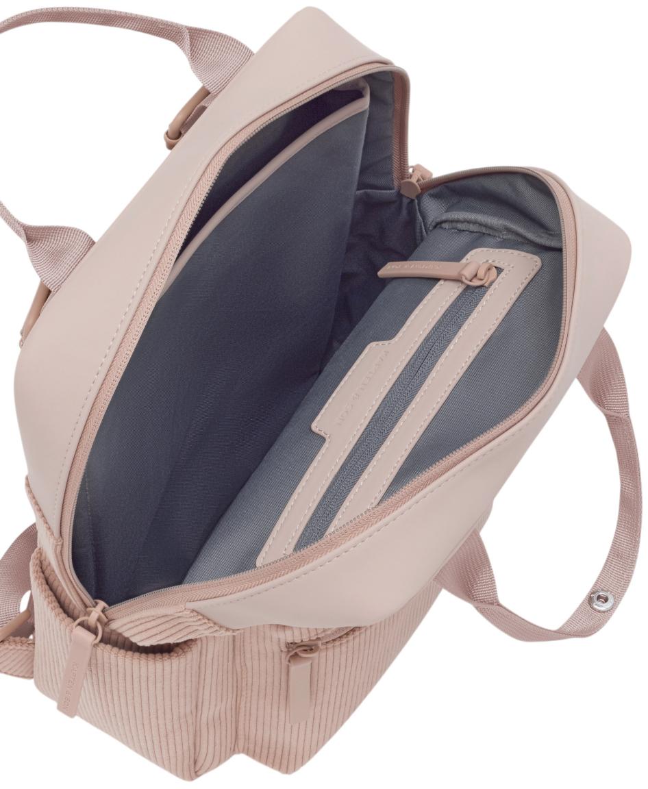 Tagesrucksack feminin Kapten and Son Bergen Cord Small rosa Tablet Materialmix