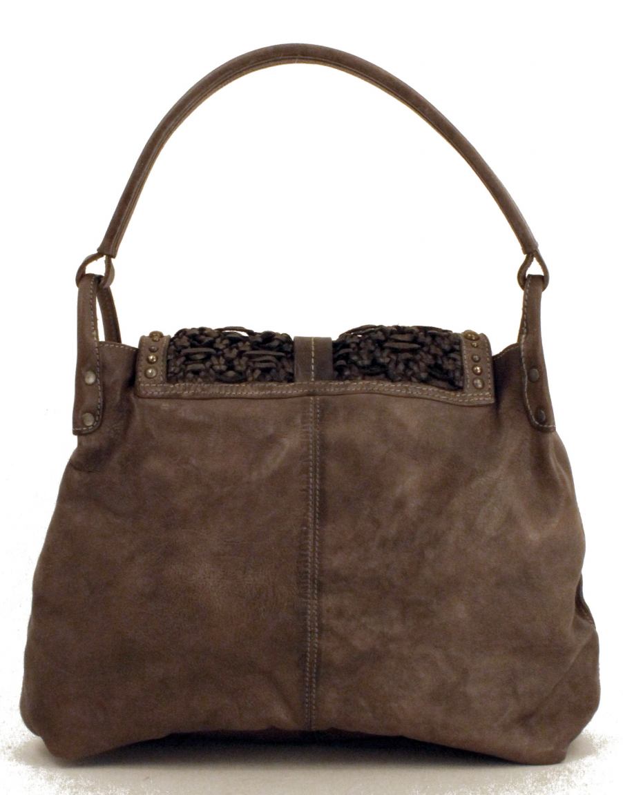 Taschendieb Schultertasche Flecht Stone Grau