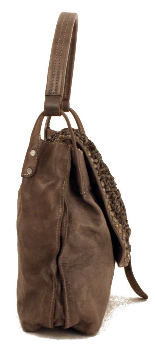 Taschendieb Schultertasche Flecht Stone Grau