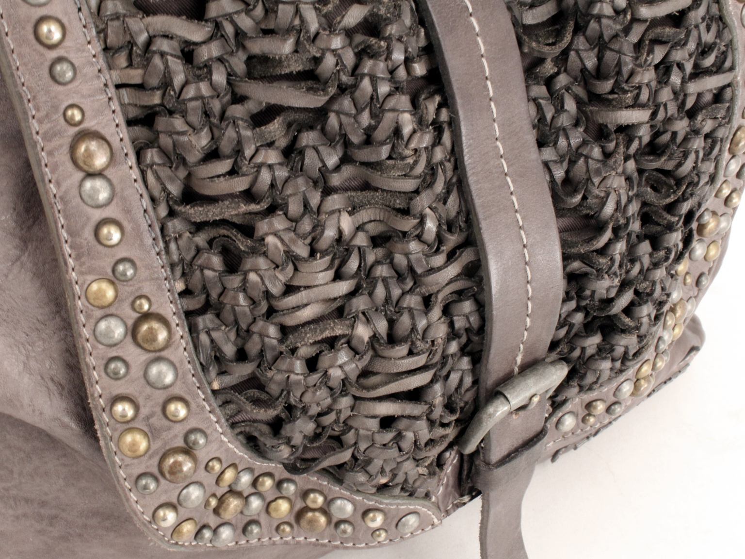 Taschendieb Schultertasche Flecht Stone Grau