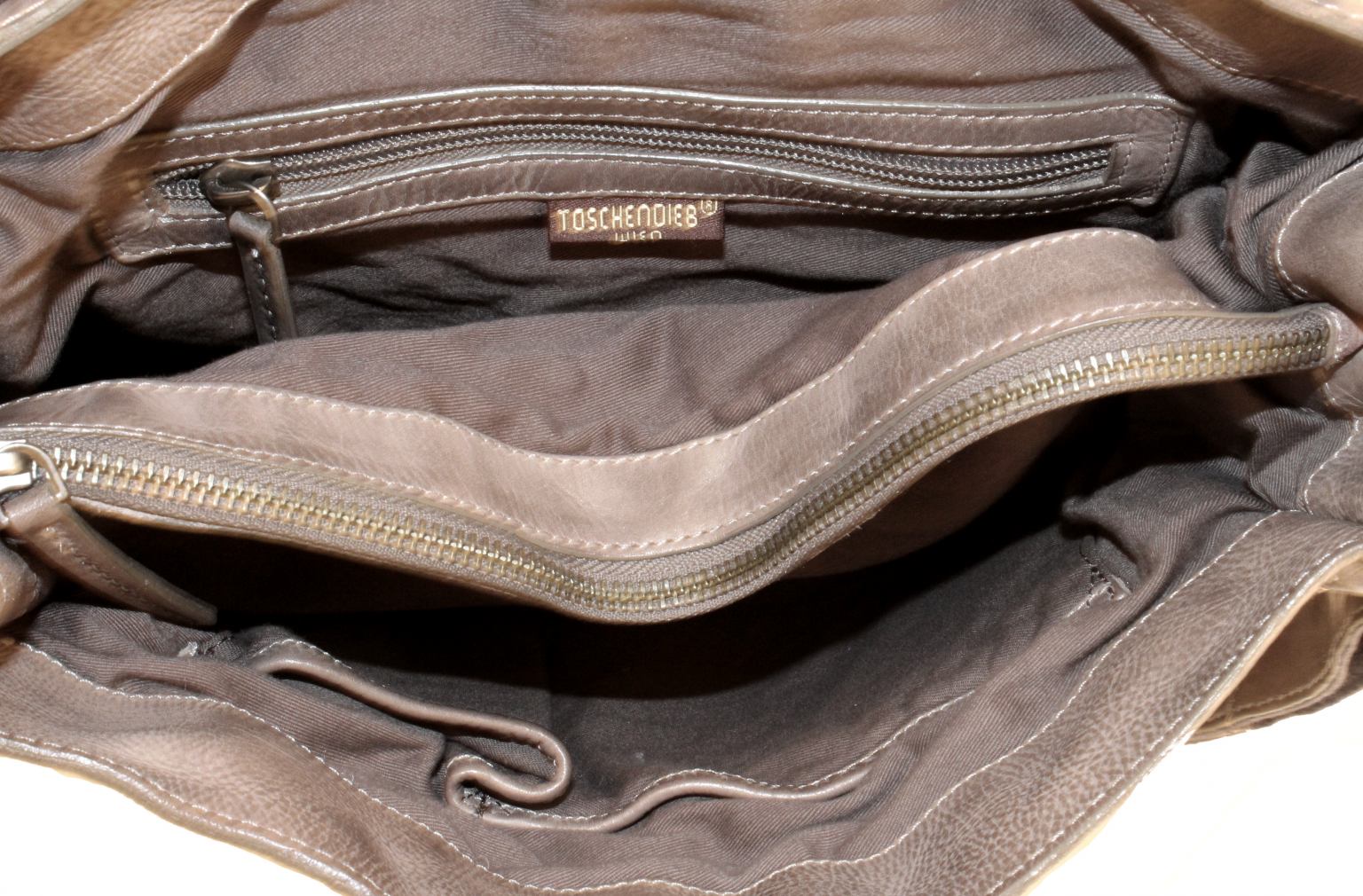 Taschendieb Schultertasche Flecht Stone Grau