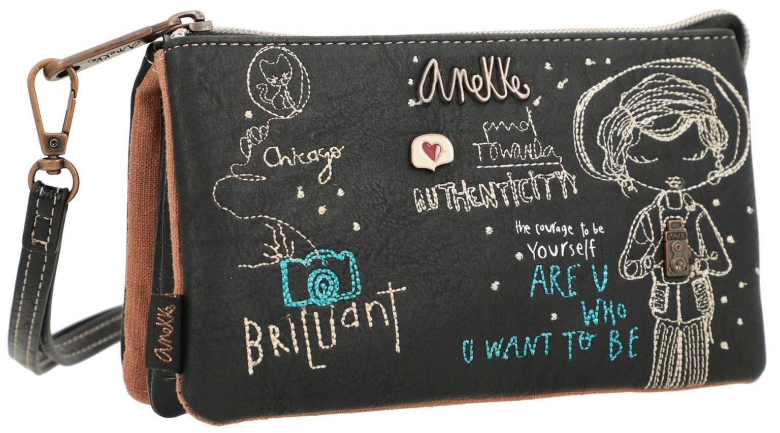 Taschenorganizer Anekke City Moments bestickt dreigeteilt schwarz