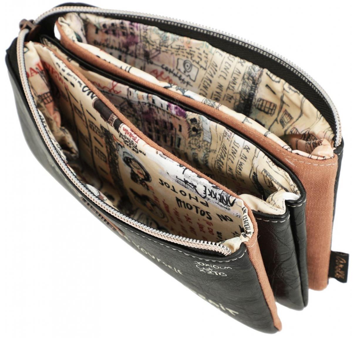 Taschenorganizer Anekke City Moments bestickt dreigeteilt schwarz