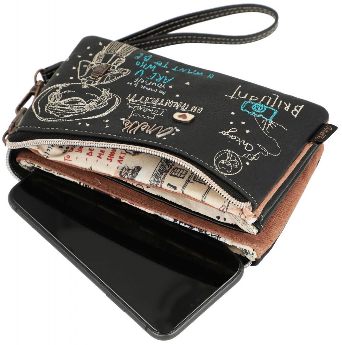 Taschenorganizer Anekke City Moments bestickt dreigeteilt schwarz