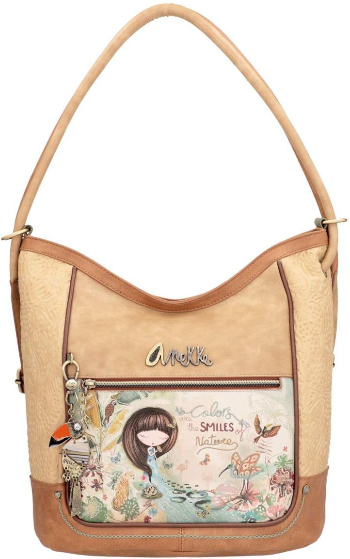 Taschenrucksack Anekke Amazonia Tukan Stickerei Regenwald beige