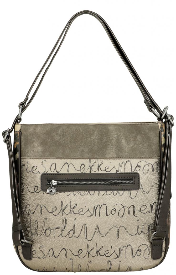 Taschenrucksack Anekke Real Hobobag Stickerei beige taupe