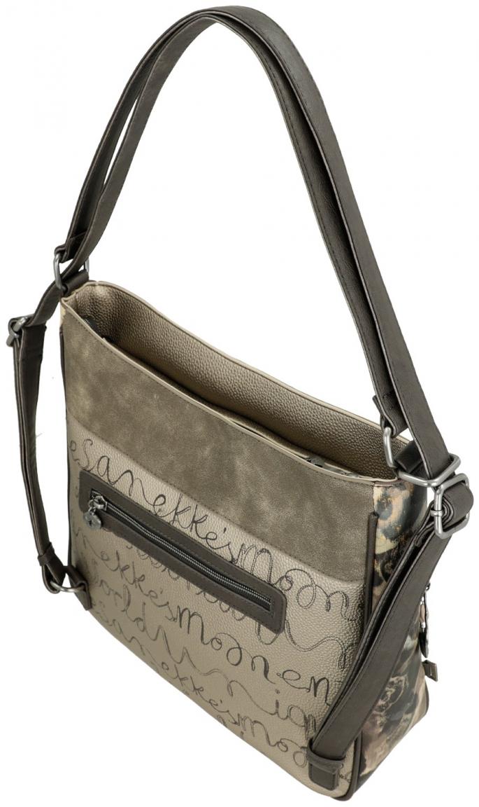 Taschenrucksack Anekke Real Hobobag Stickerei beige taupe