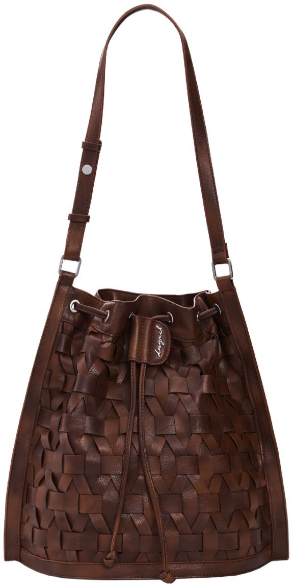 Taschenrucksack Harlan Desigual Flechtdesign Tunnelzug Argon braun