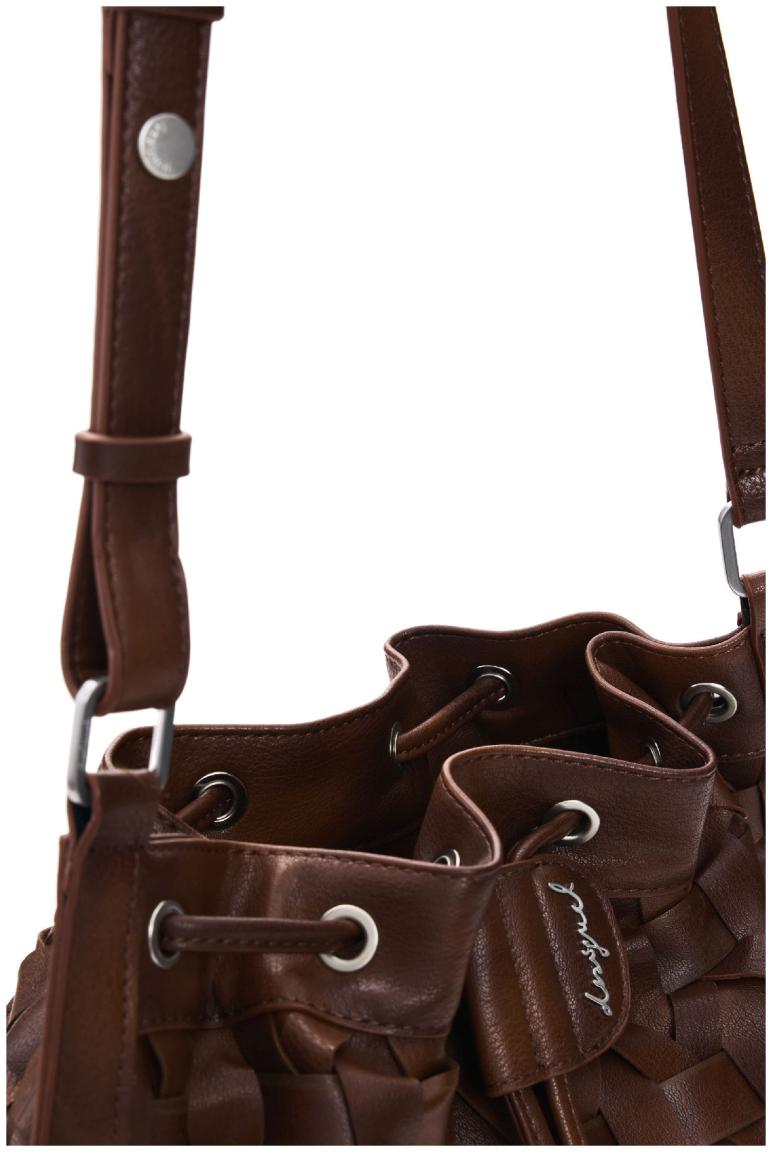 Taschenrucksack Harlan Desigual Flechtdesign Tunnelzug Argon braun