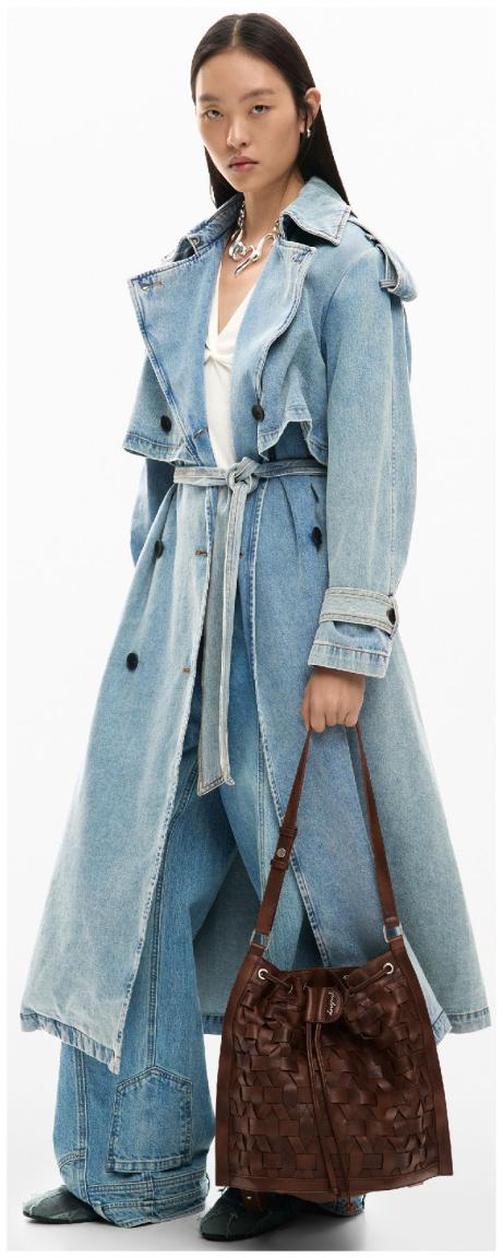 Taschenrucksack Harlan Desigual Flechtdesign Tunnelzug Argon braun