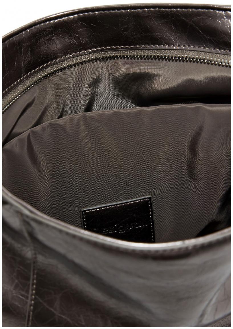 Taschenrucksack Silver Metallic Desigual Arica schimmernd Tragegriff