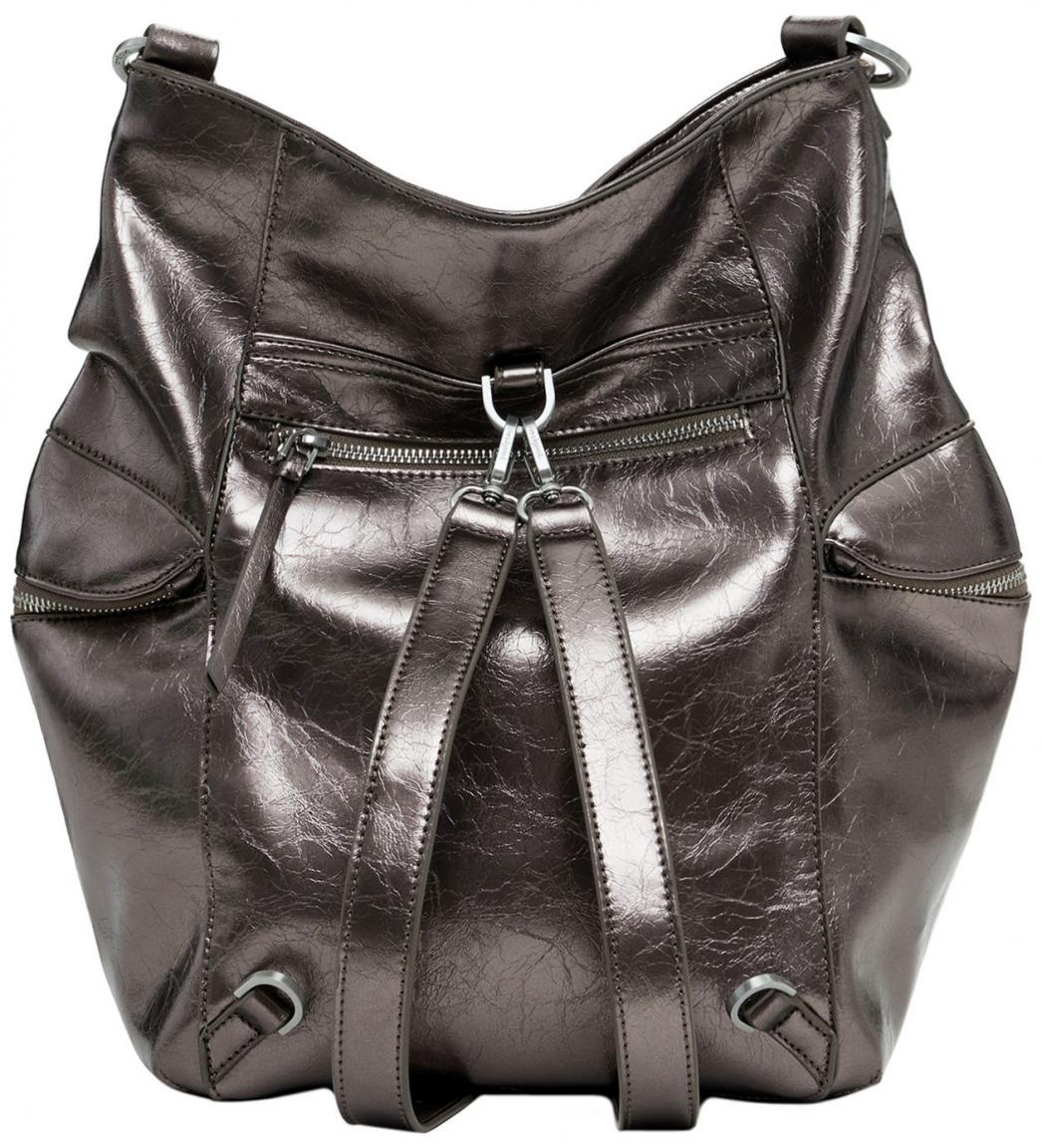 Taschenrucksack Silver Metallic Desigual Arica schimmernd Tragegriff