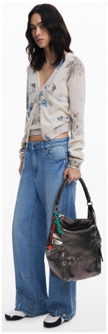 Taschenrucksack Silver Metallic Desigual Arica schimmernd Tragegriff