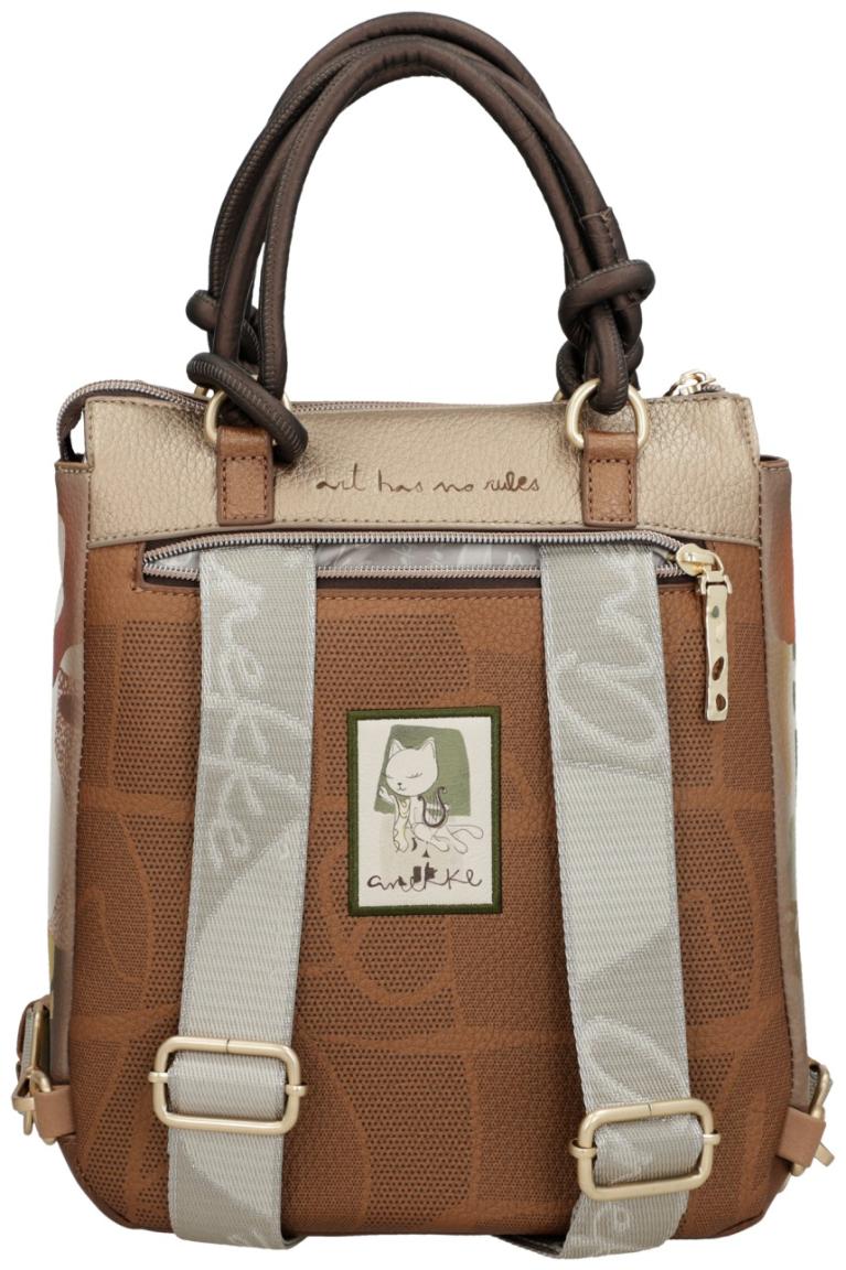 Taschenrucksack beige braun Prägung Anekke Muse Amphora