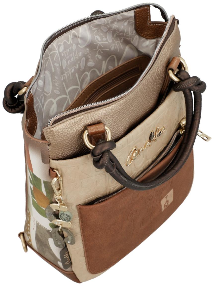 Taschenrucksack beige braun Prägung Anekke Muse Amphora