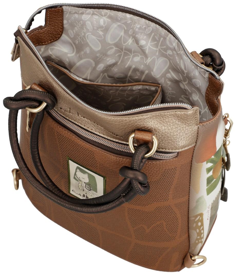 Taschenrucksack beige braun Prägung Anekke Muse Amphora