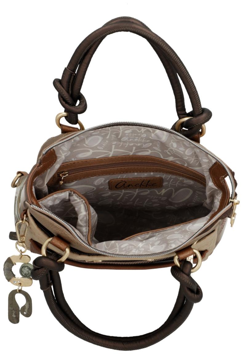 Taschenrucksack beige braun Prägung Anekke Muse Amphora