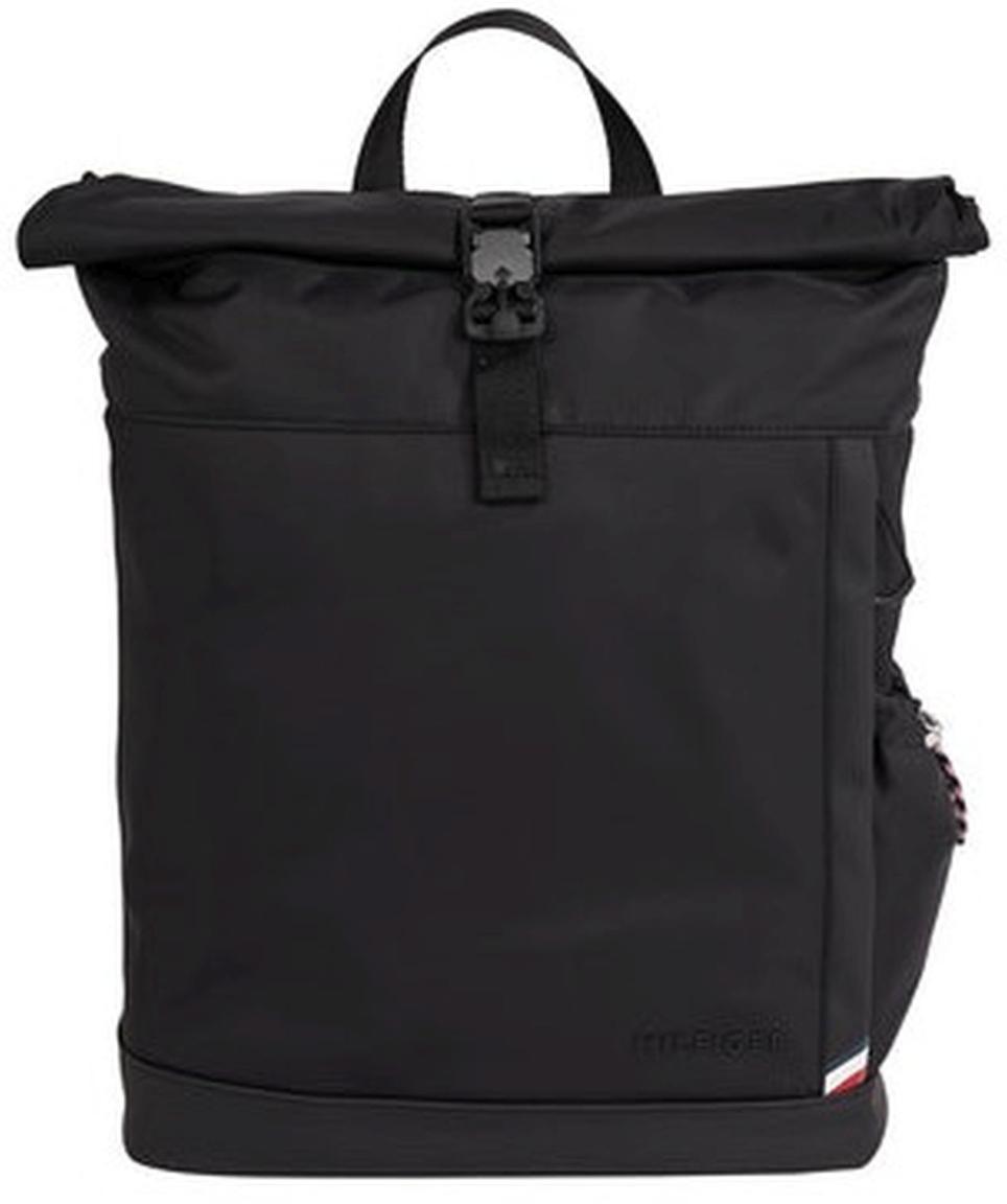 Tech Essential Rolltop Backpack Tommy Hilfiger Kurier Rucksack Black Nylon