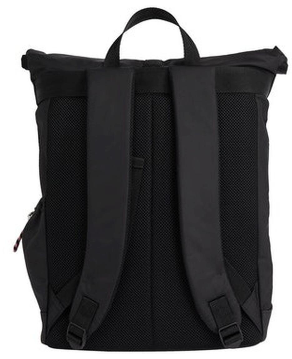 Tech Essential Rolltop Backpack Tommy Hilfiger Kurier Rucksack Black Nylon