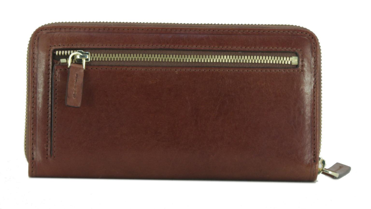 The Bridge Damengeldtasche Zip Damen Leder Marrone Braun