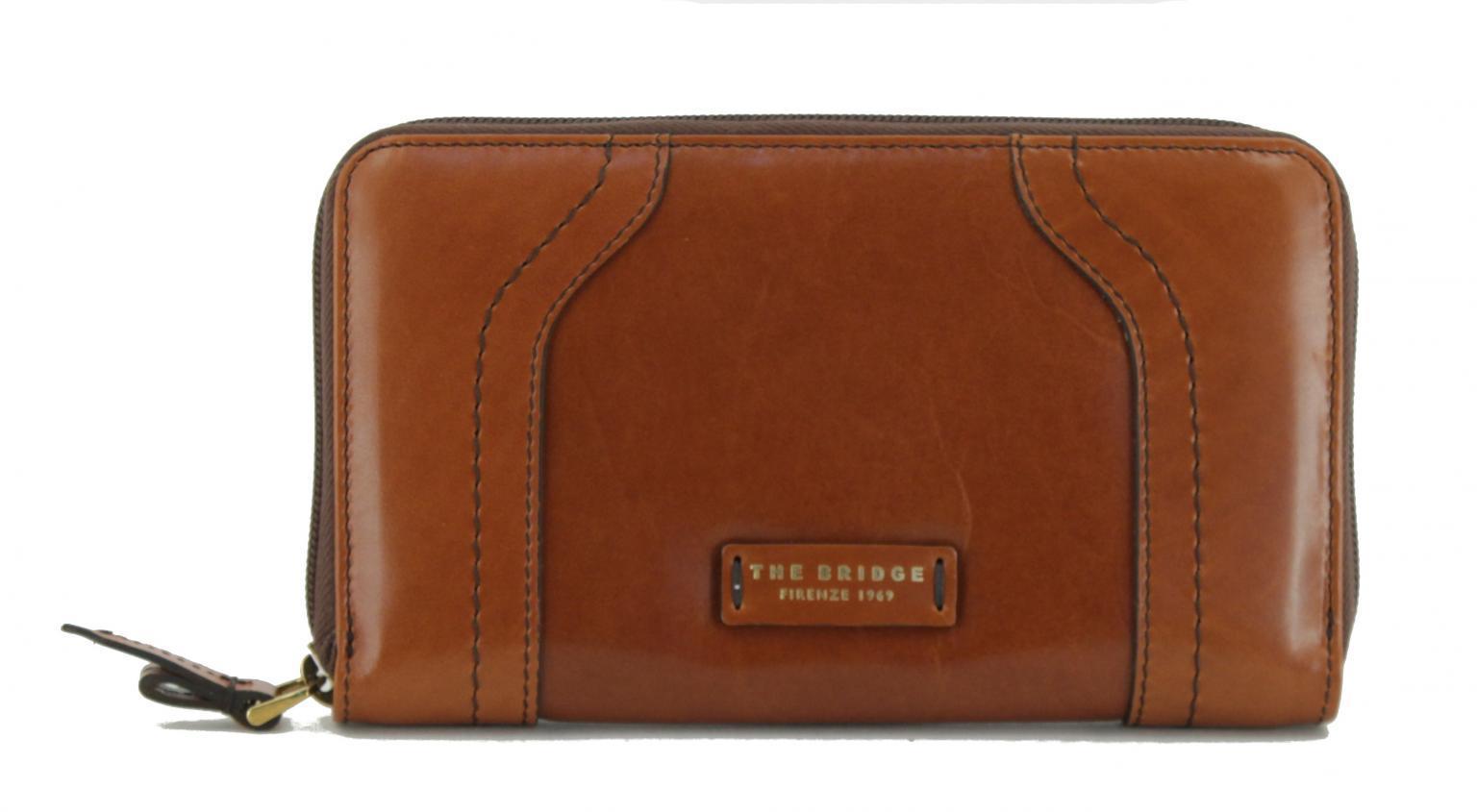 The Bridge Geldbörse Ziparound Damen Leder Cognac Braun