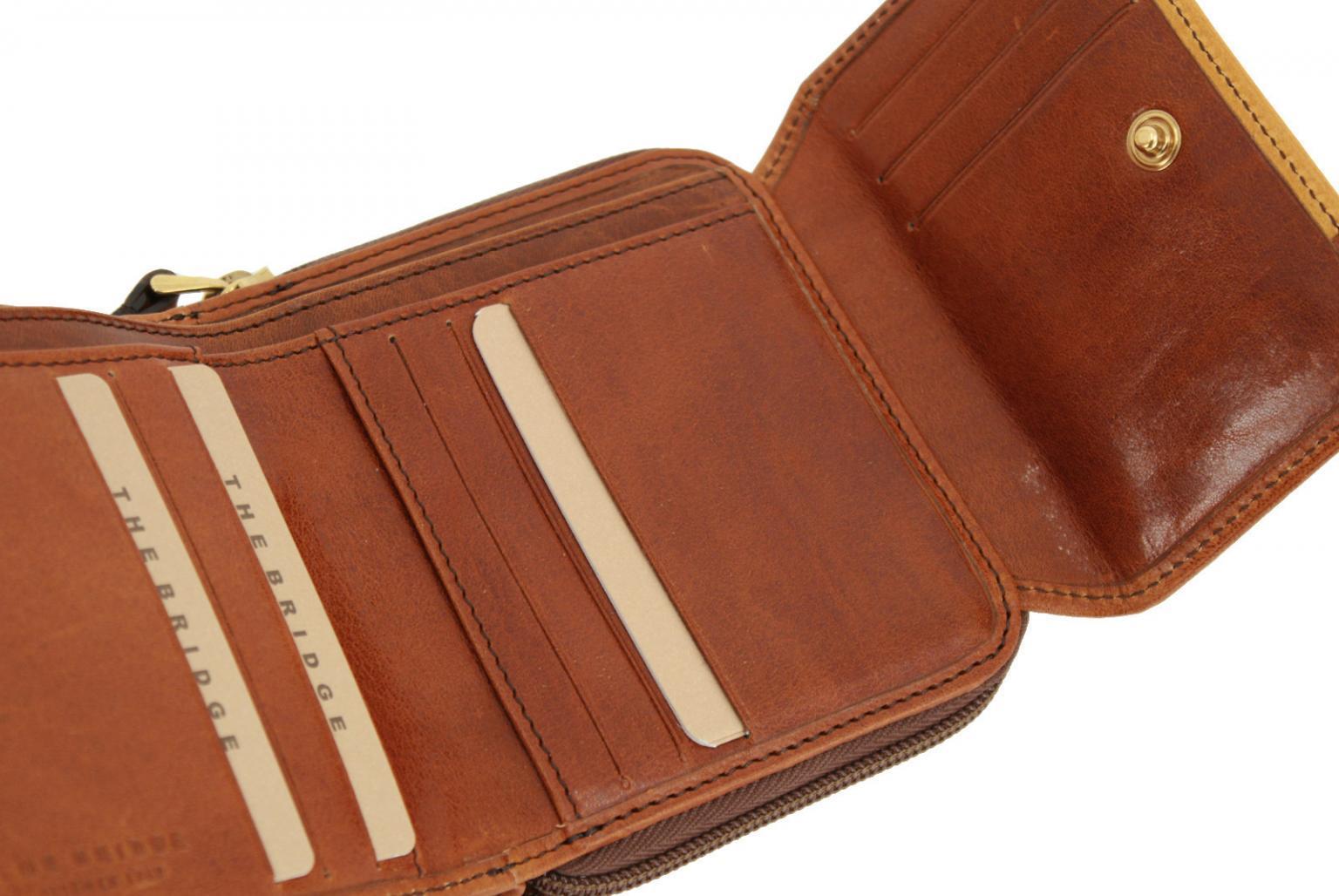The Bridge Pienza Damenbörse cognac bicolor braun gelb Leder