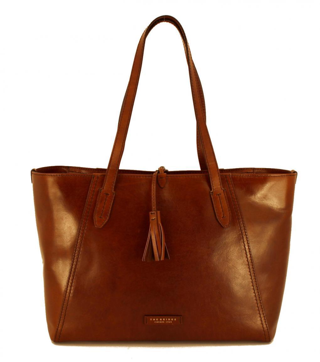 The Bridge Shopper Ledertasche Braun Cognac Fransen