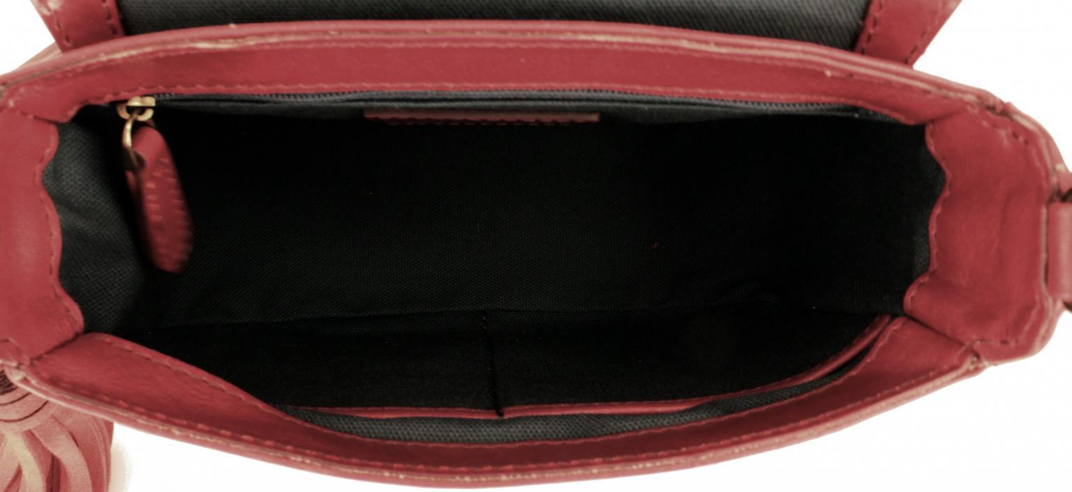 The Bridge Überschlagtasche Fransenanhänger Leder rot