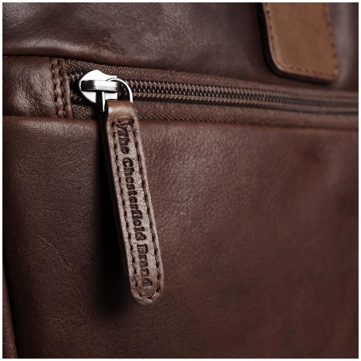 The Chesterfield Brand Seth Business Bag dunkelbraun Wax Pull Up