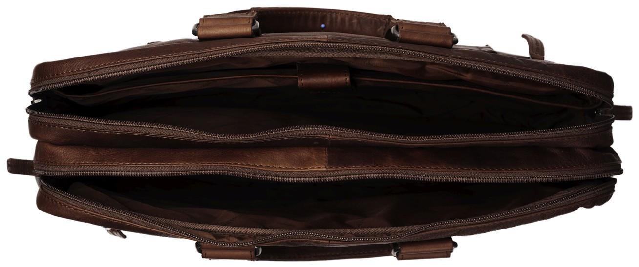 The Chesterfield Brand Seth Business Bag dunkelbraun Wax Pull Up