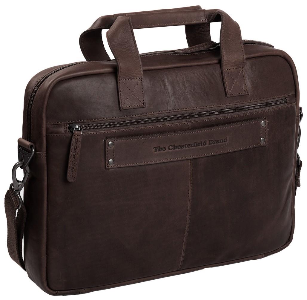 The Chesterfield Brand Wax Pull Up Calvi dunkelbraun Bürotasche Laptop