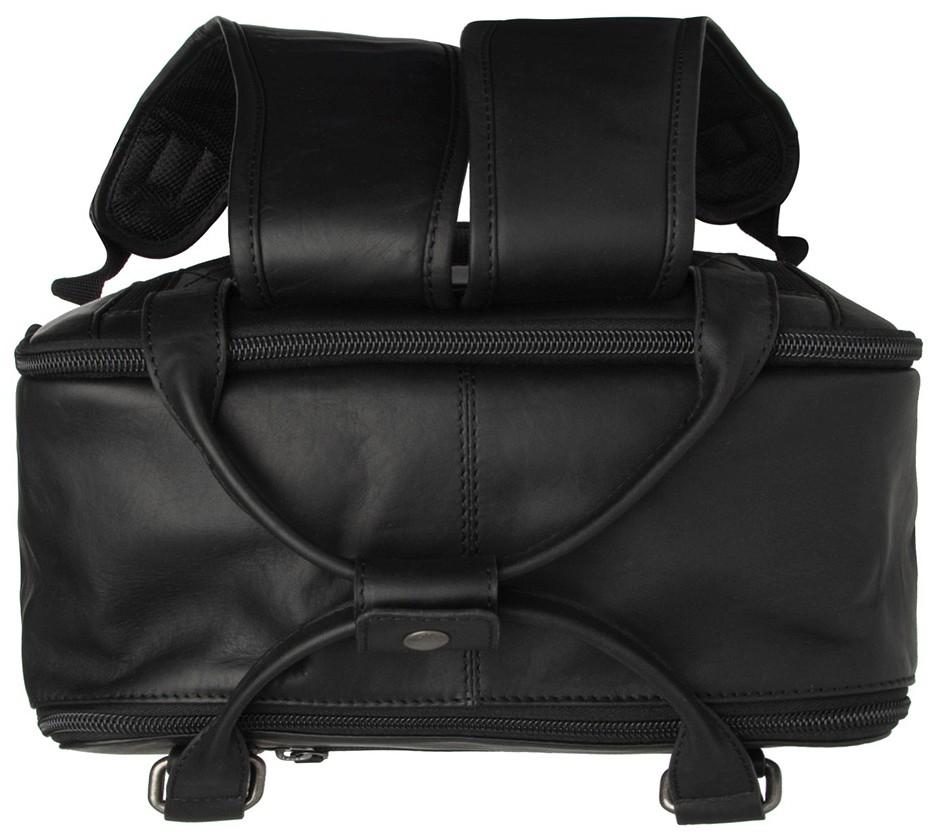 The Chesterfield Brand schwarzer Lederrucksack mit Laptopfach Calden Black
