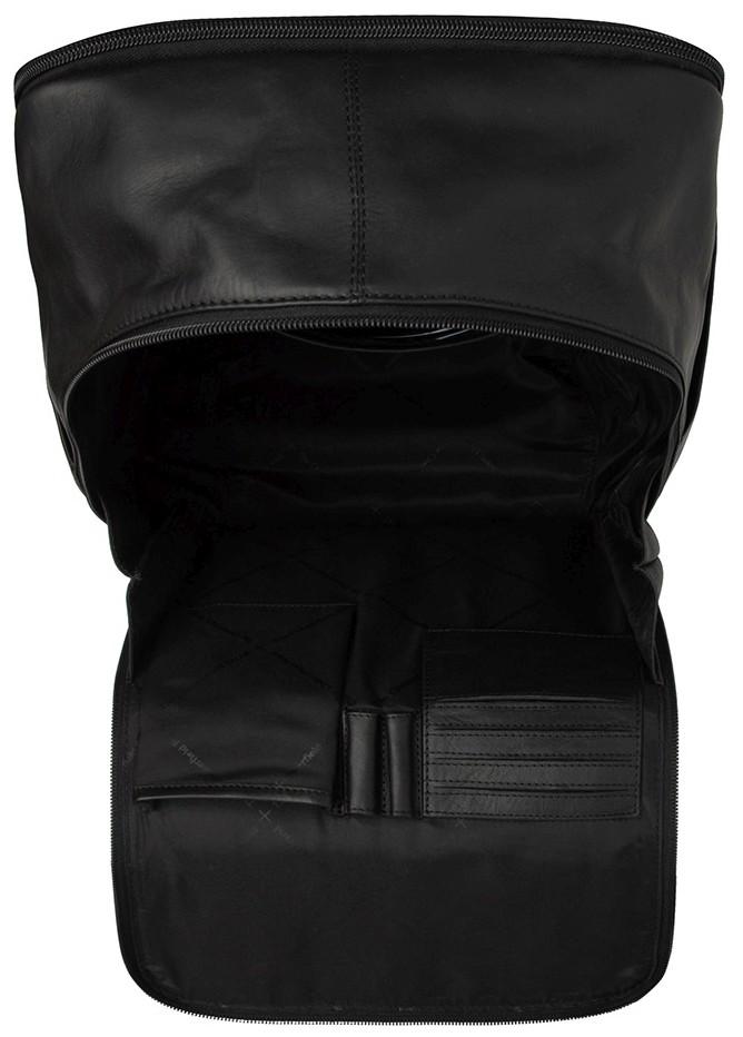 The Chesterfield Brand schwarzer Lederrucksack mit Laptopfach Calden Black
