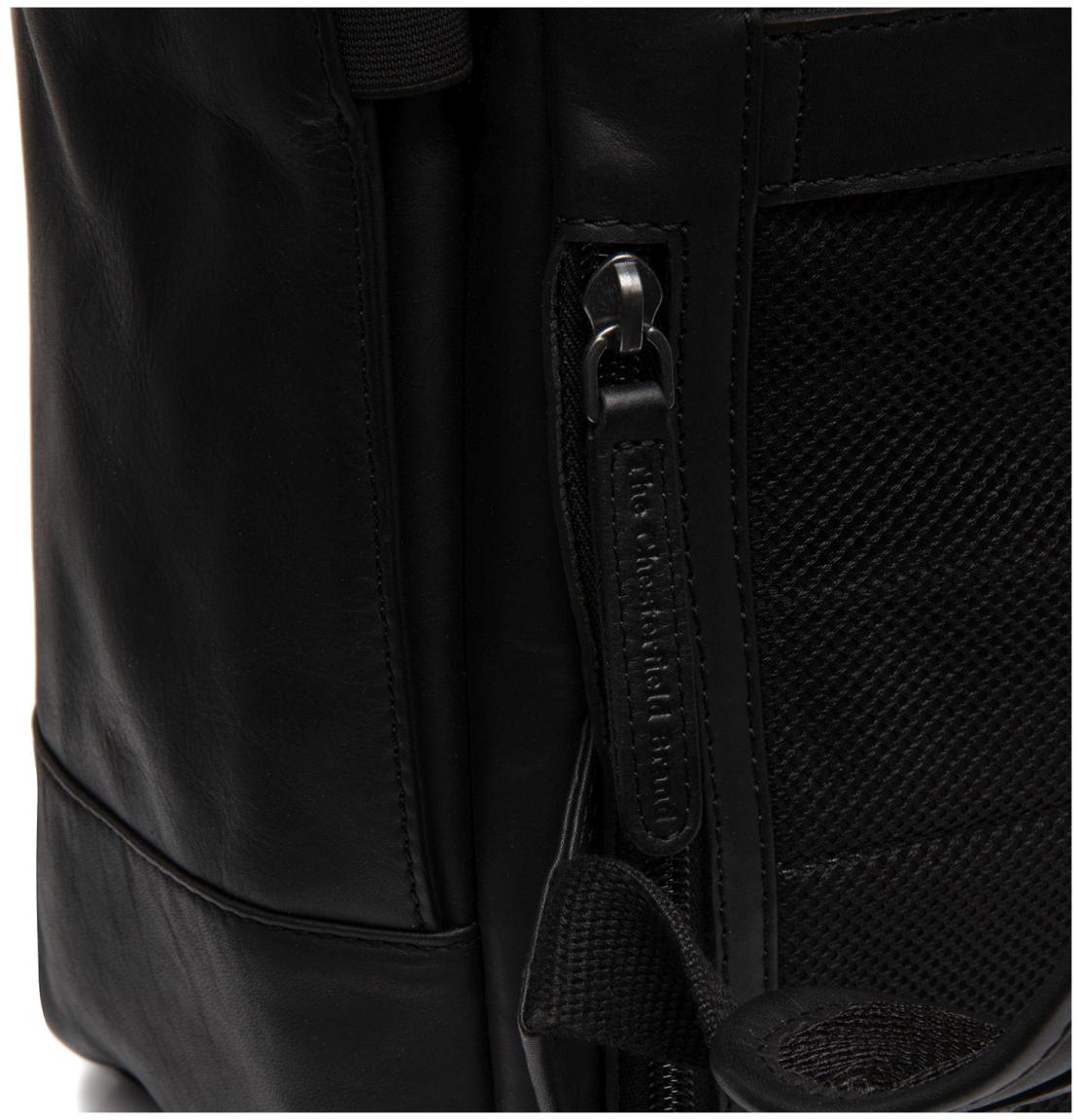 The Chesterfield Brand schwarzer Lederrucksack mit Laptopfach Calden Black