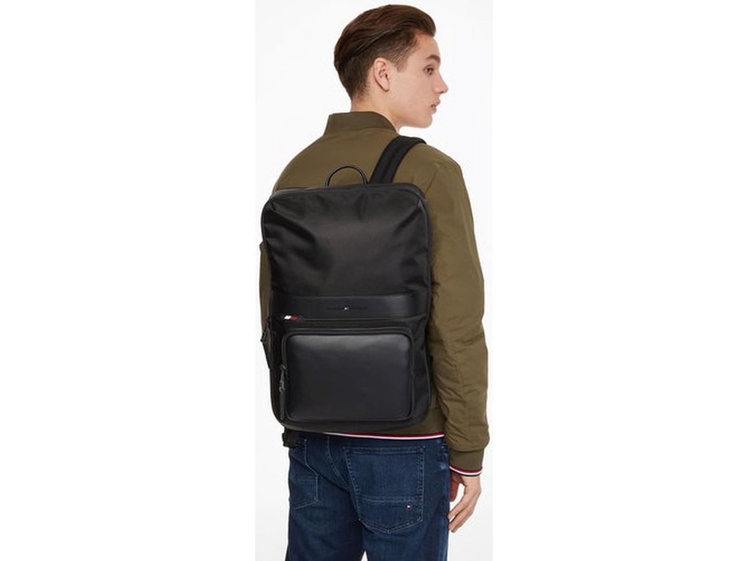 Tommy Hilfiger 1985 Slim Tech Herrenrucksack Black Nylon 