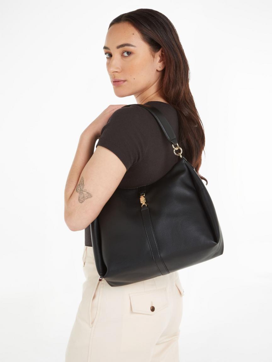 Tommy Hilfiger Beuteltasche Hobo Smooth Taupe Feminine
