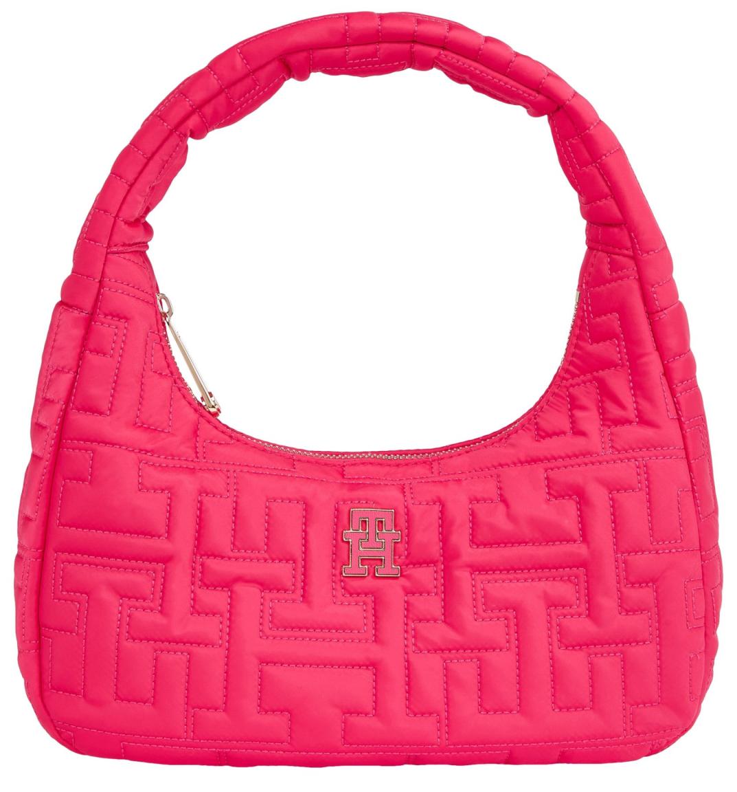 Tommy Hilfiger Chic Nylon Shoulder Bag Hobotasche mit Monogramstick Pink