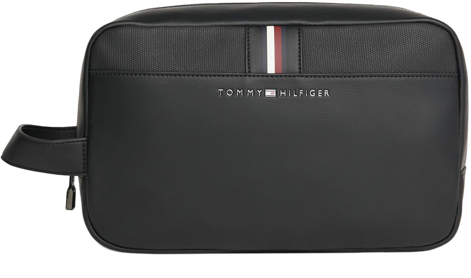 Tommy Hilfiger Corporate Washbag Lederimitat schwarz