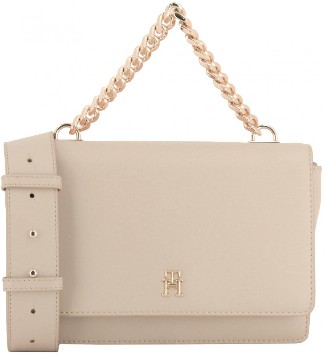 Tommy Hilfiger Flap Bag Kette White Clay Refined TH