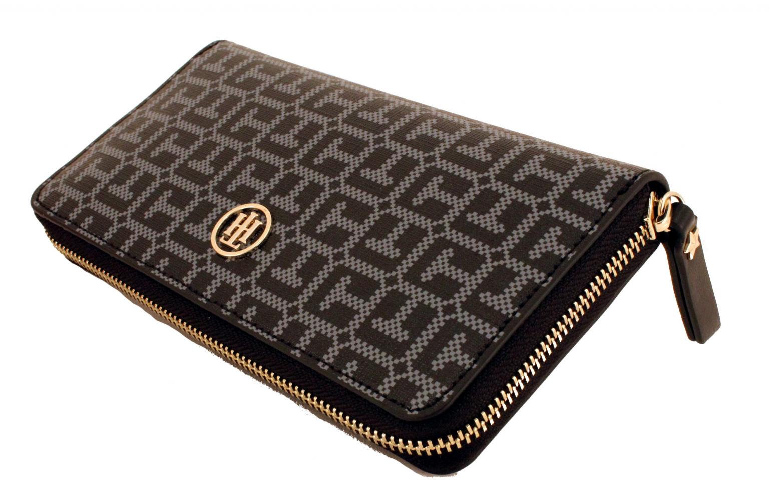 Tommy Hilfiger Geldbörse Love Reißverschluss Print Schwarz