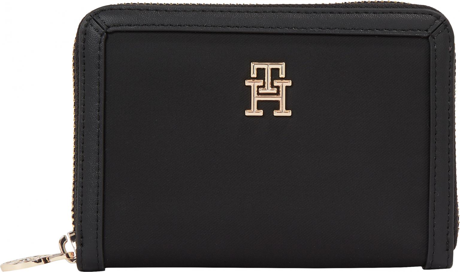 Tommy Hilfiger Geldbörse klein schwarz Zip Around TH Essential S Med ZA