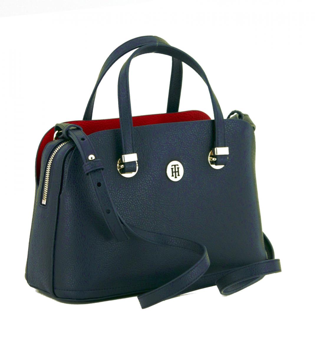 Tommy Hilfiger Handtasche Core Satchel Navy dunkelblau rot