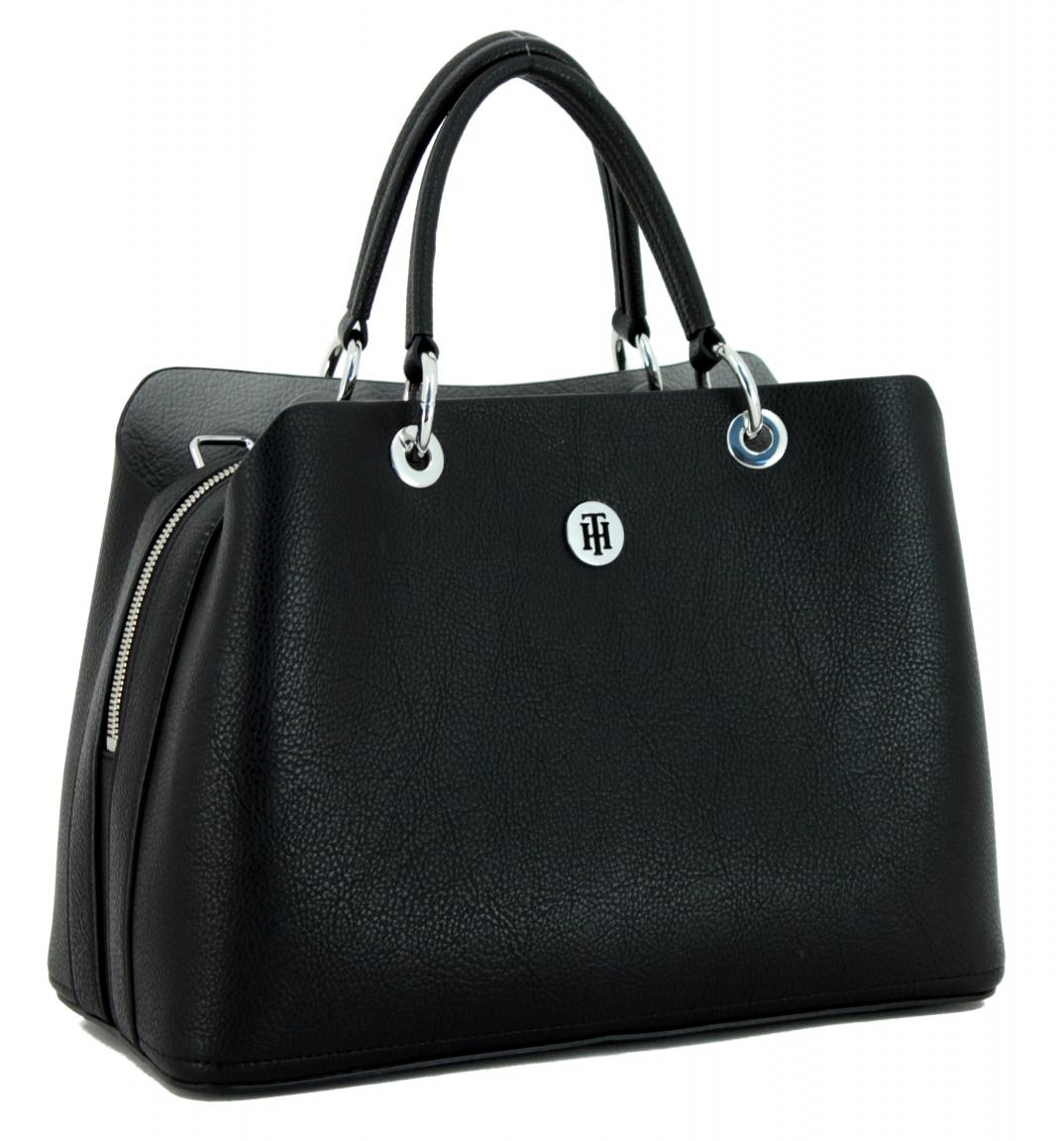 Tommy Hilfiger Henkeltasche TH Core Satchel dunkelblau burgundy