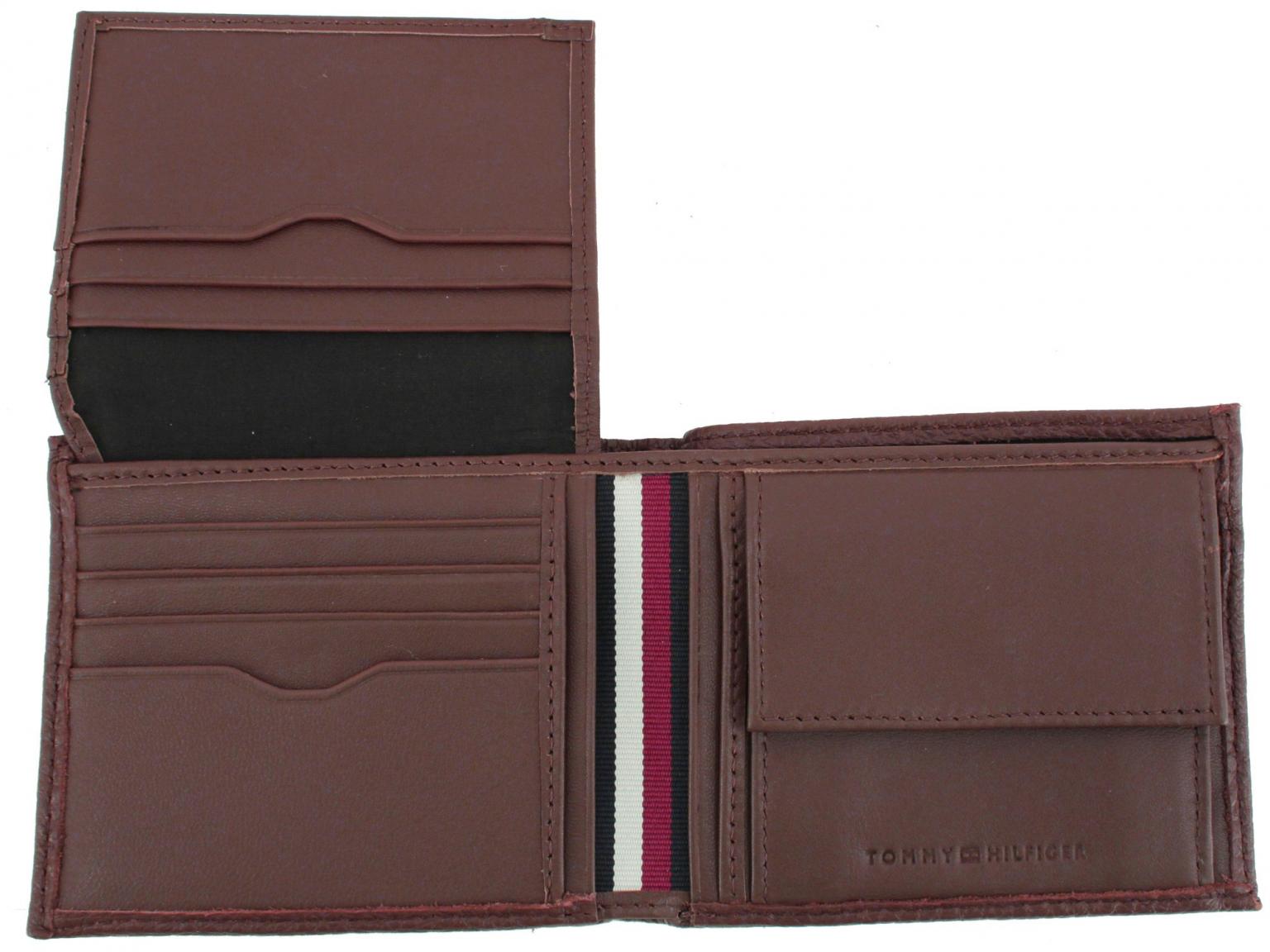 Tommy Hilfiger Herren Geldbörse Central CC Flap And Coin Leder Dark Chestnut