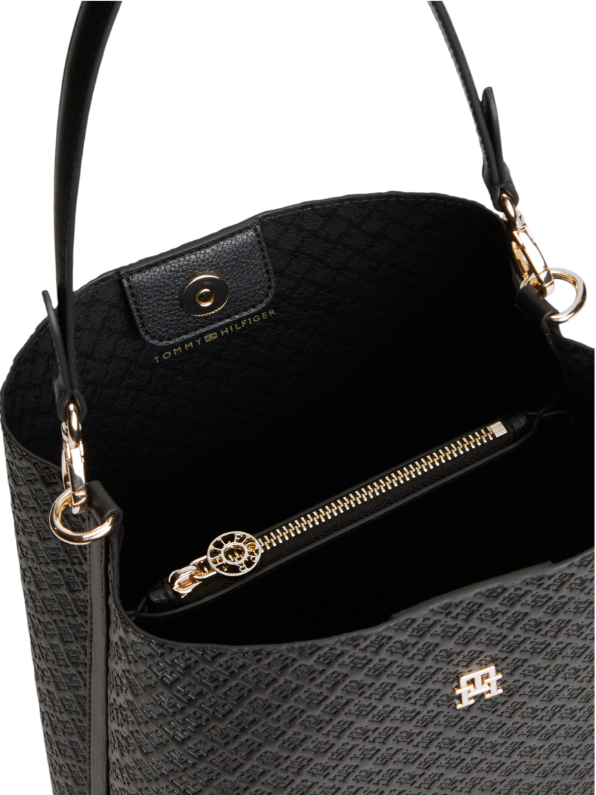 Tommy Hilfiger Icon Shoulder Bag Mono Beuteltasche Schwarz